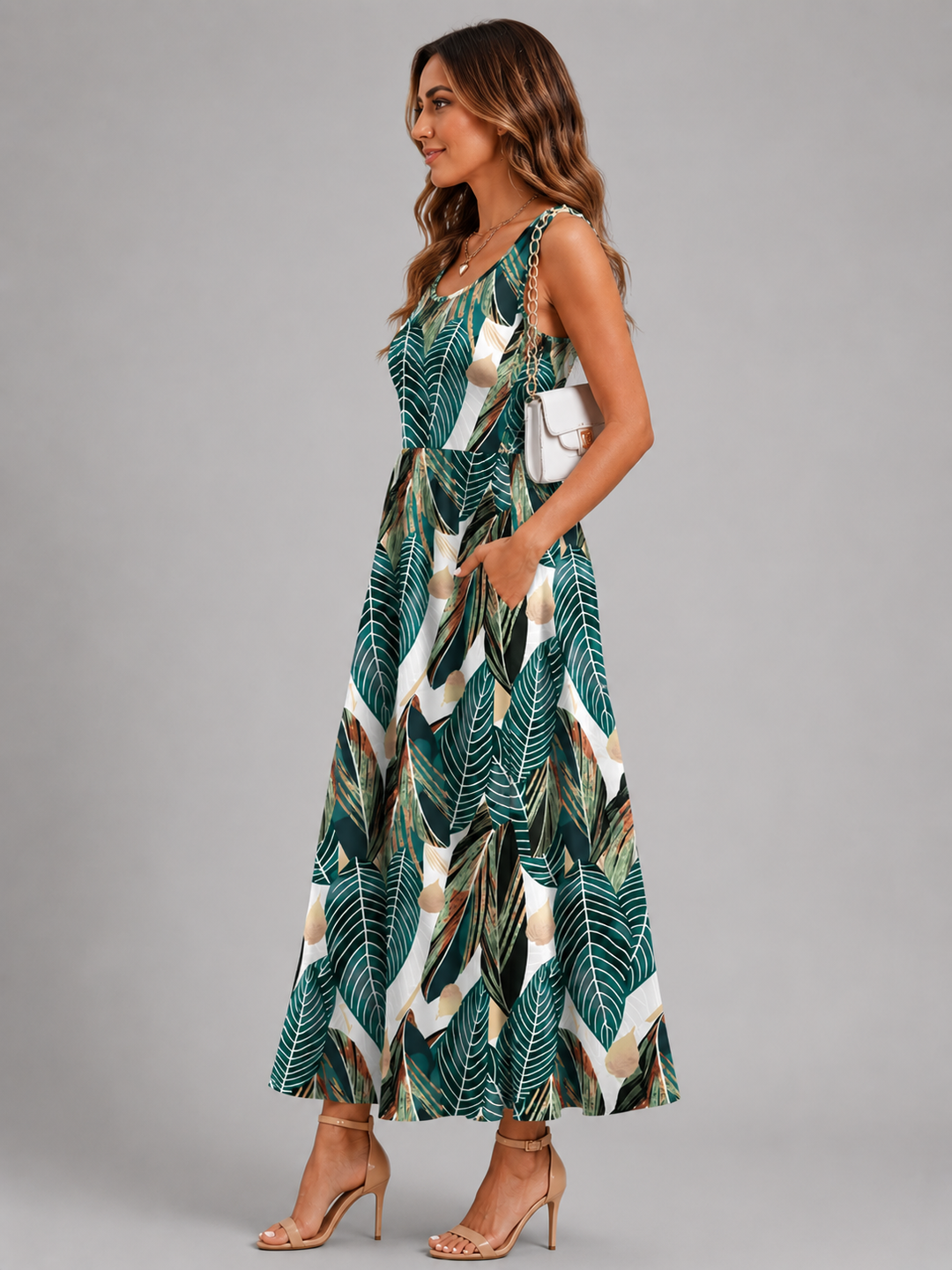 Franziska | Boho Midi-Kleid mit Neckholder