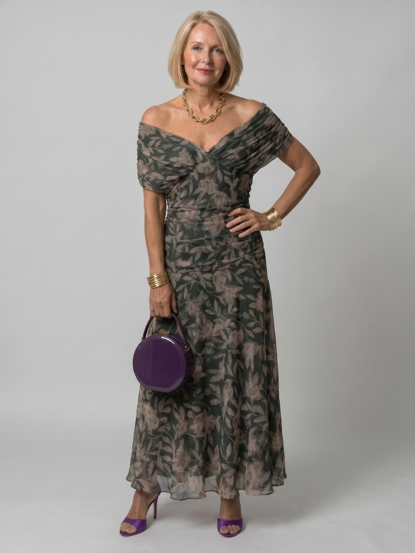 Silke | Off-shoulder midi-jurk
