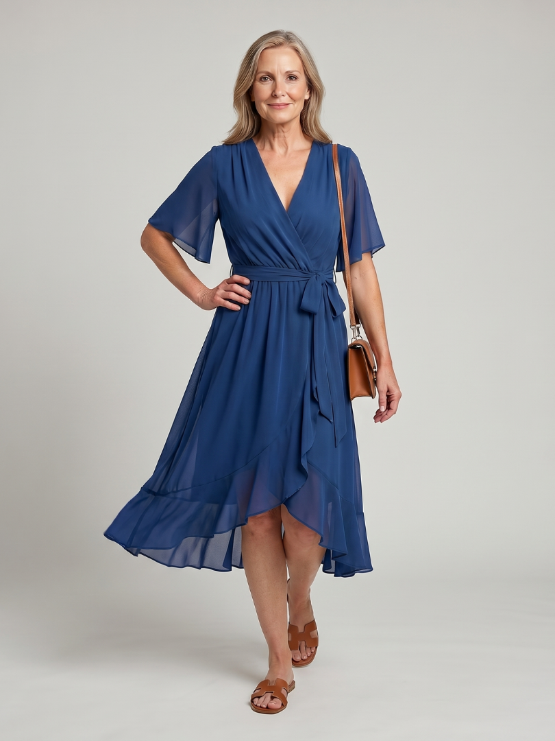 Nina Midikleid Wickeloptik – Ansicht 06