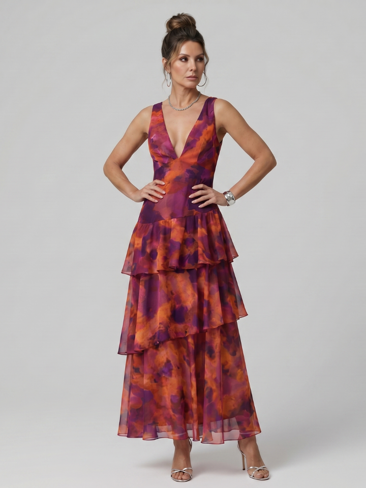 Ida Midikleid tiefer V-Ausschnitt – Ansicht 06