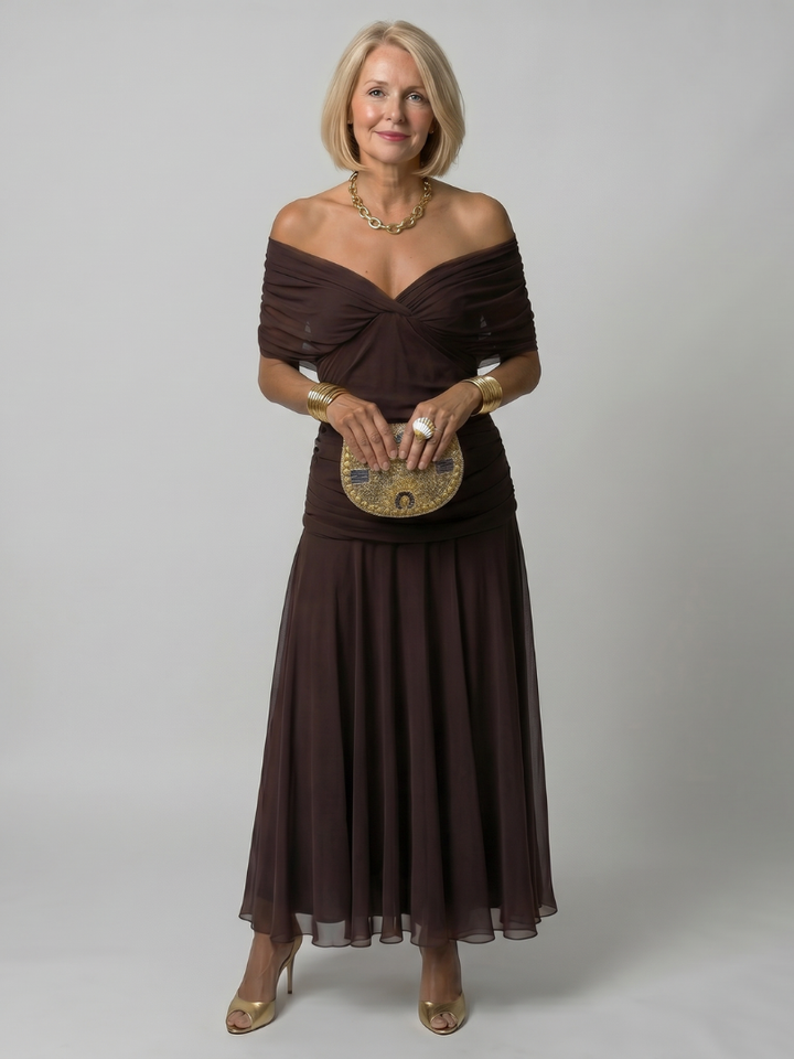 Silke | Off-shoulder midi-jurk