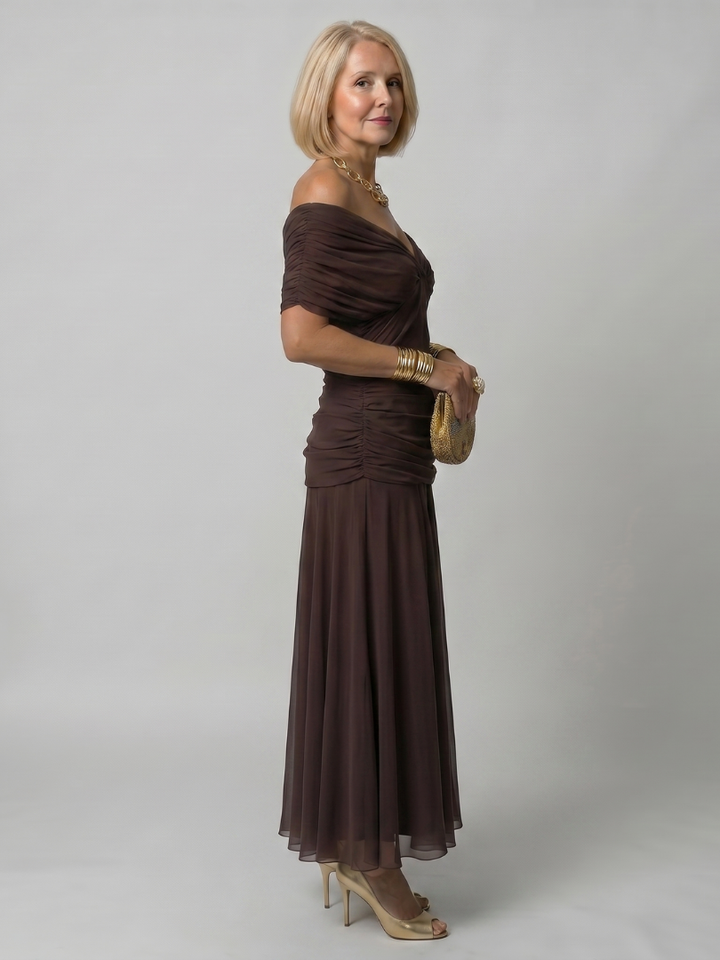 Silke | Off-shoulder midi-jurk