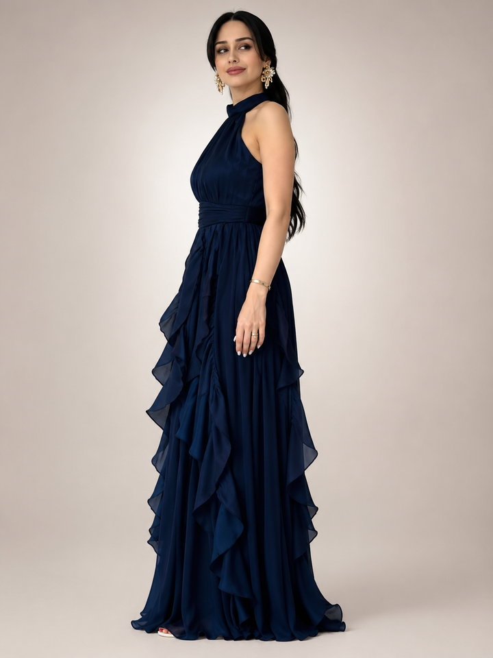 Sidonie | Halterneck Maxikleid im A-Linien-Schnitt