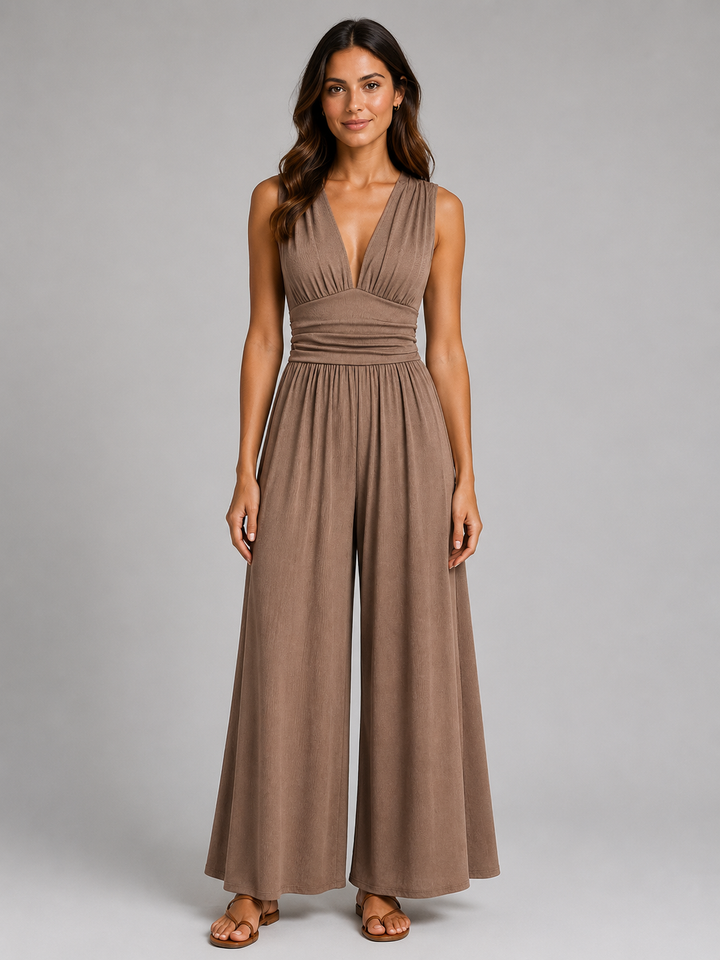 Mia | Ärmelloser Wide-Leg-Jumpsuit