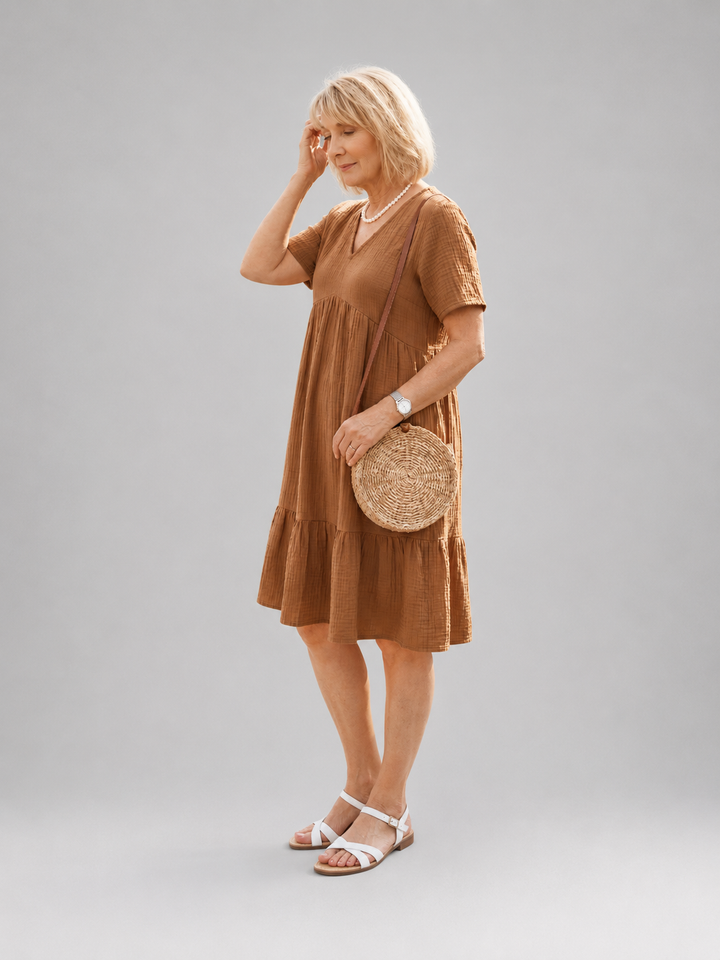 Delphinia | Geweven midi-jurk