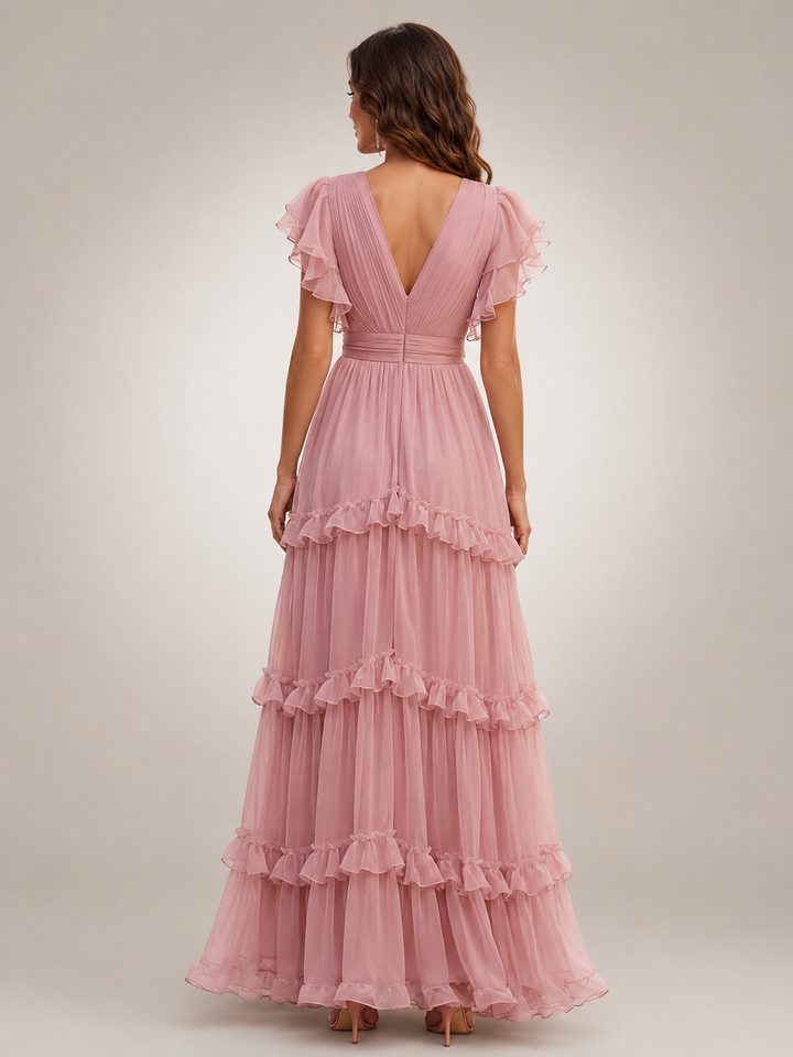 Agathe | Volant-Wickelkleid mit V-Ausschnitt