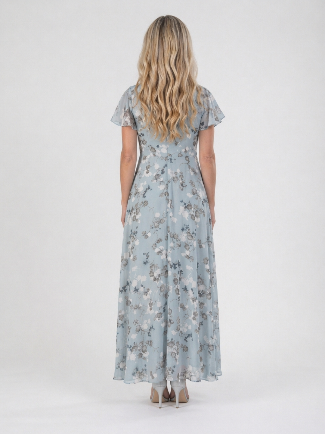 Amelie | Bloemenchiffon maxi-jurk