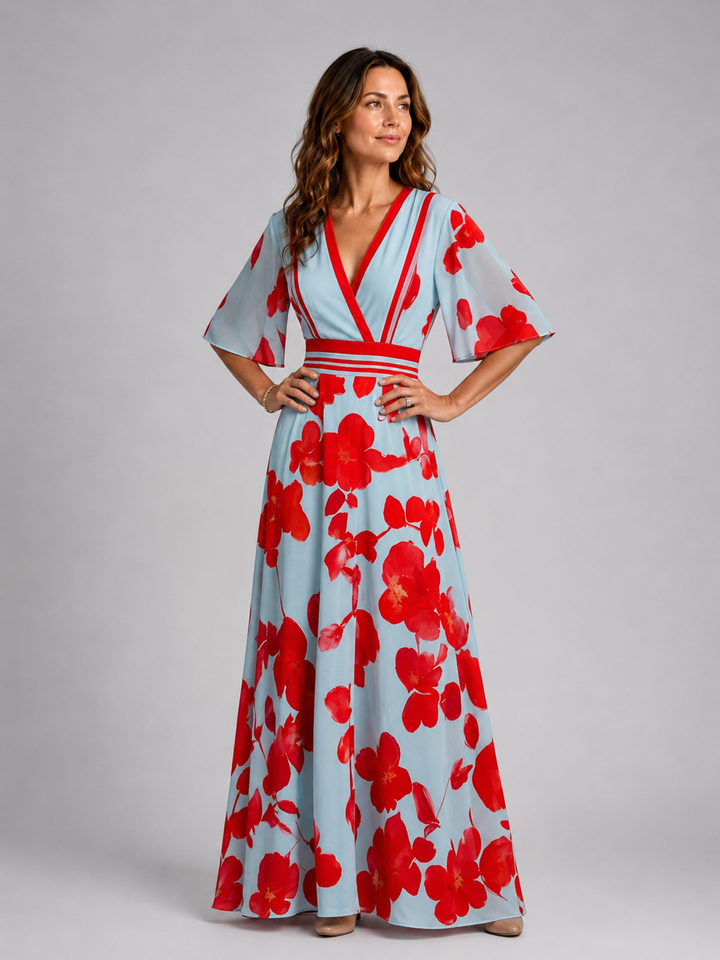 Isabell | Maxi-jurk met V-hals