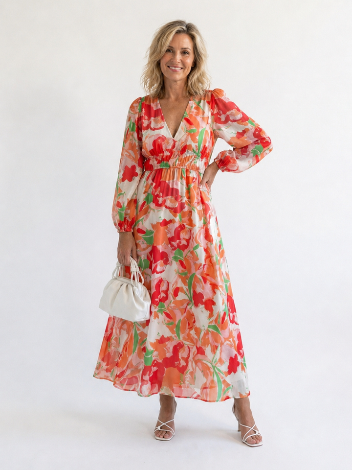 Marie | Bloemen maxi-jurk