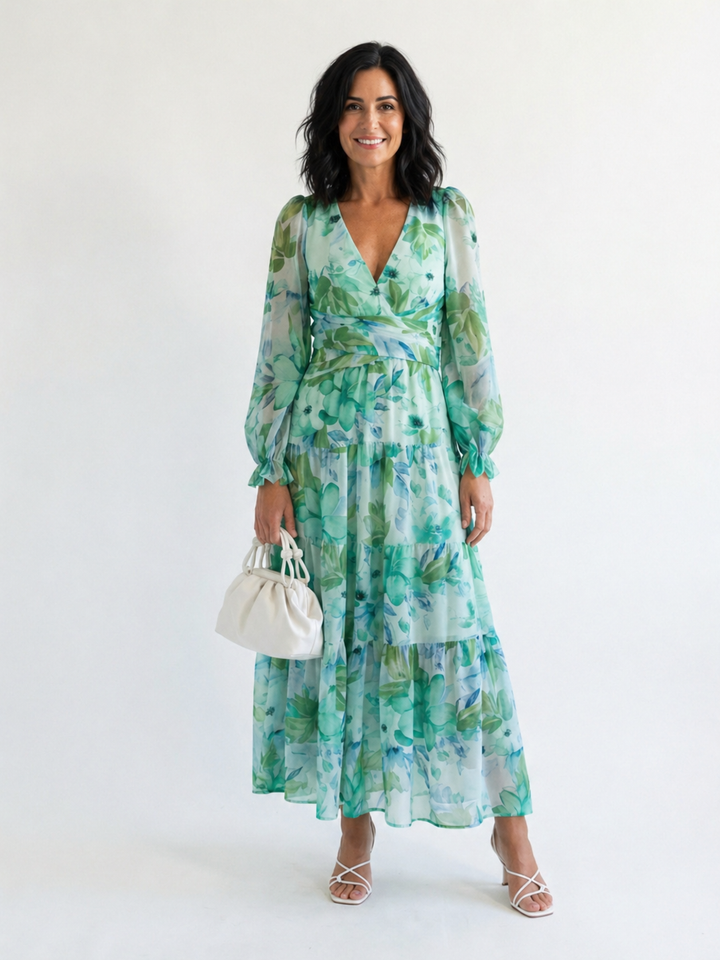 Marie | Bloemen maxi-jurk