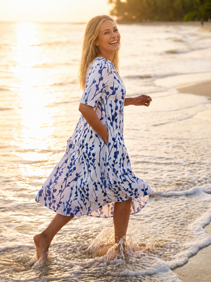 Sarah | Midi-Kleid mit Blumenmuster