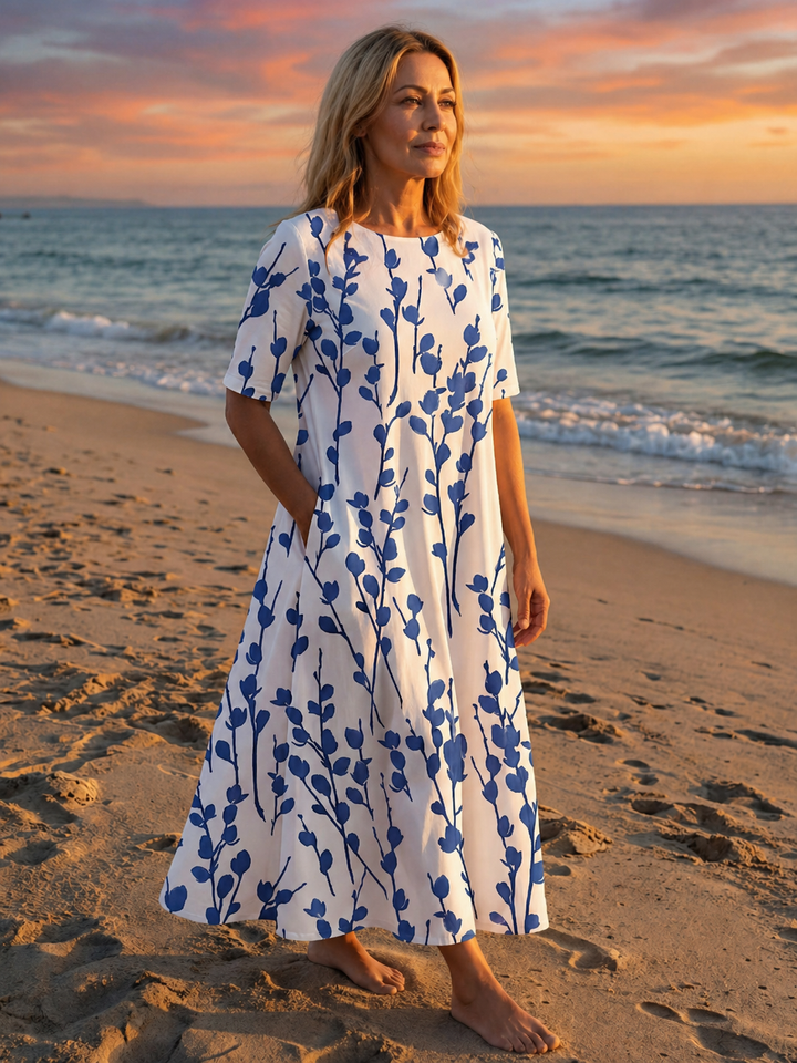 Sarah | Midi-Kleid mit Blumenmuster