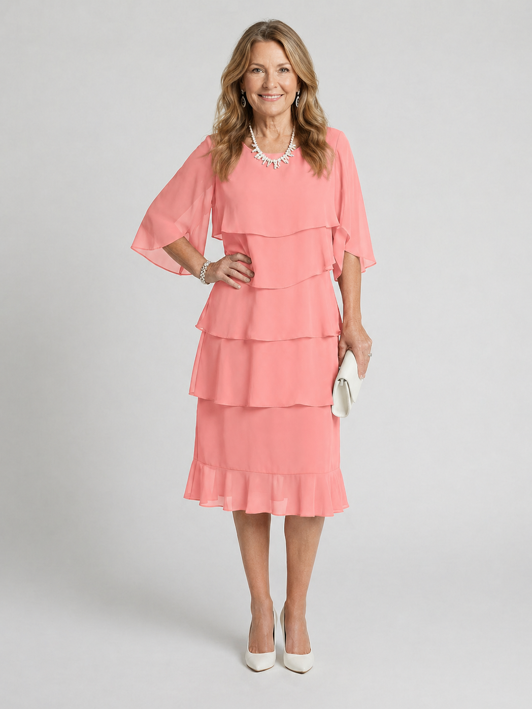 Clara | Midi-jurk met laagjeslook
