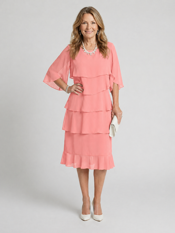 Clara | Midi-jurk met laagjeslook