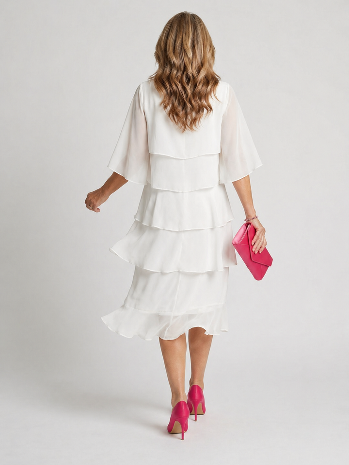 Clara | Midi-jurk met laagjeslook