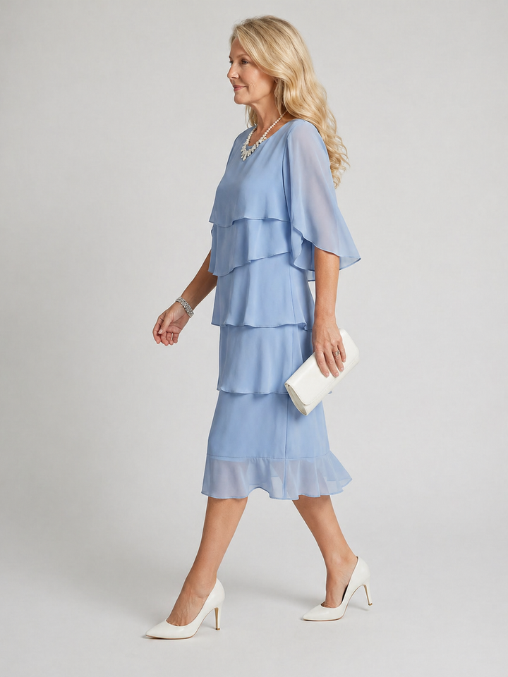 Clara | Midi-jurk met laagjeslook