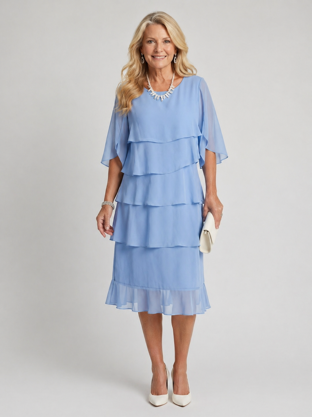 Clara | Midi-jurk met laagjeslook
