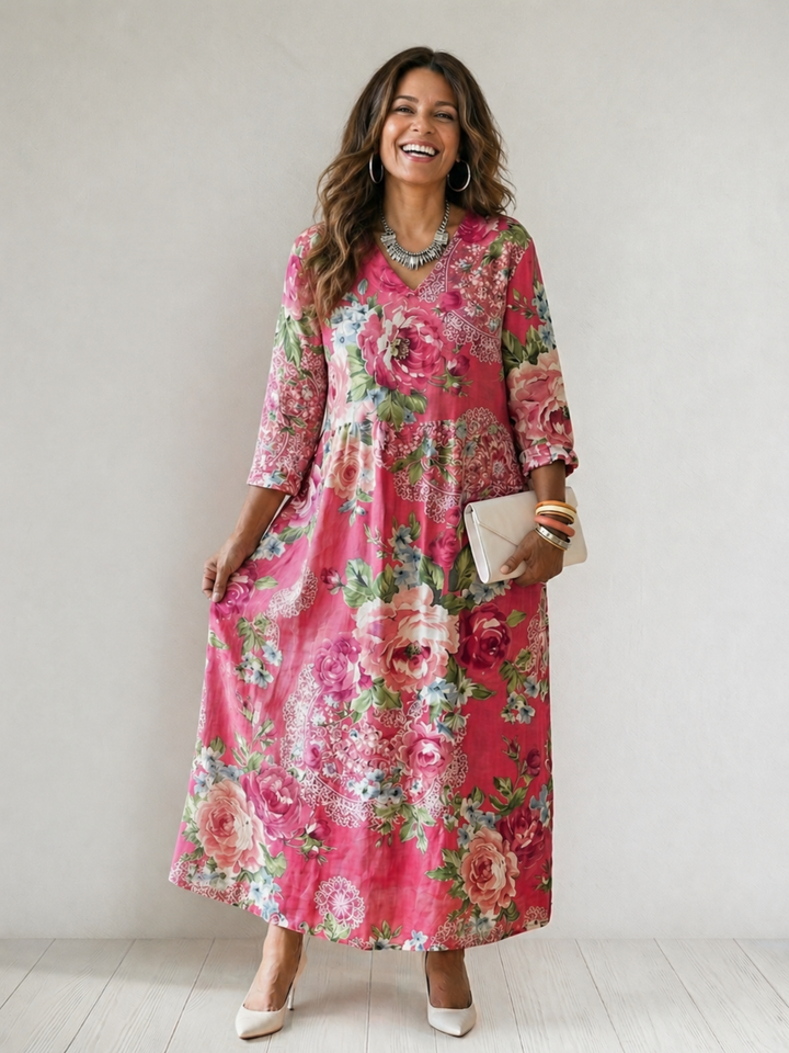 Katharina | Garden Bloom Midi-Kleid