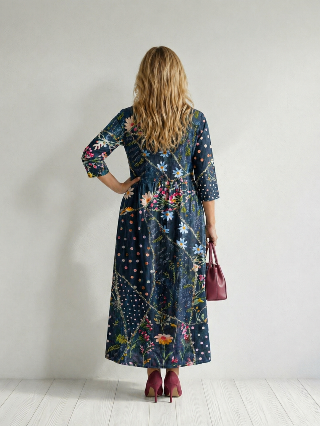 Johanna | Bloemen midi-jurk