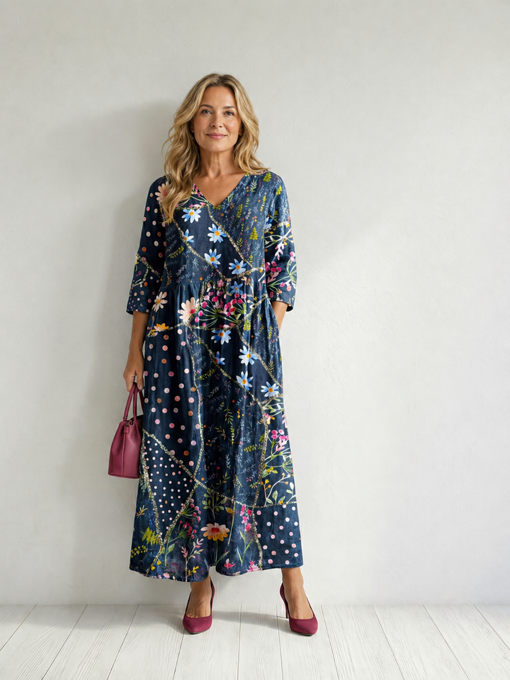 Johanna | Bloemen midi-jurk
