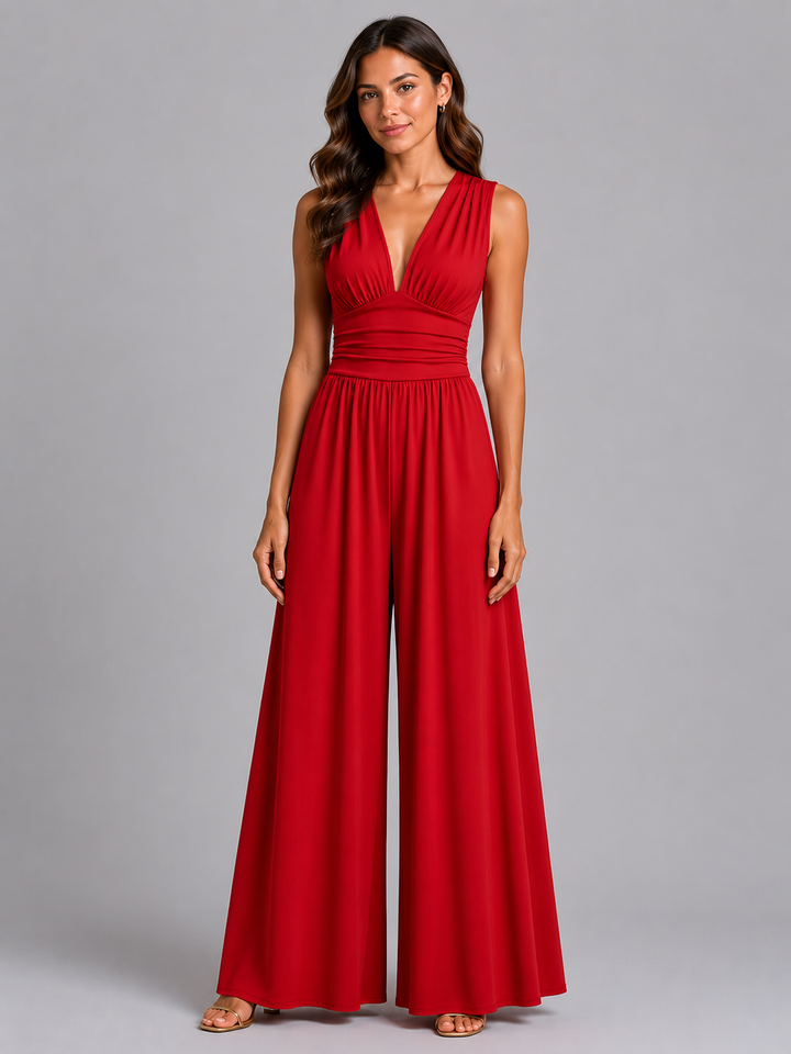 Mia | Ärmelloser Wide-Leg-Jumpsuit