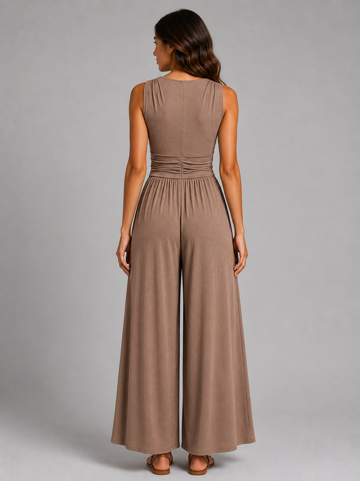 Mia | Ärmelloser Wide-Leg-Jumpsuit