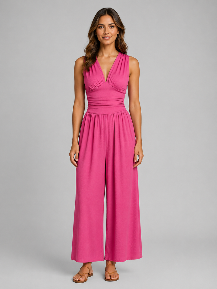 Mia | Ärmelloser Wide-Leg-Jumpsuit