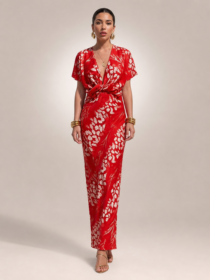 Stella | Maxikleid mit abstraktem Muster