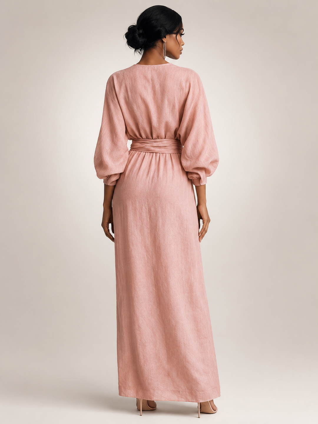 Leonore | Minimalistisches Leinen-Maxikleid mit V-Ausschnitt
