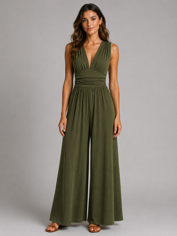 Mia | Ärmelloser Wide-Leg-Jumpsuit