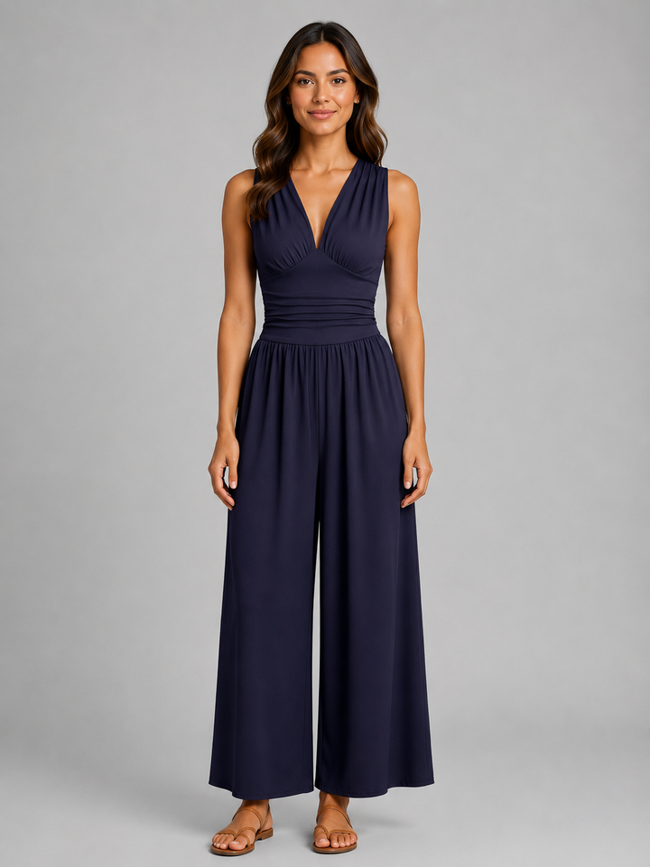 Mia | Ärmelloser Wide-Leg-Jumpsuit