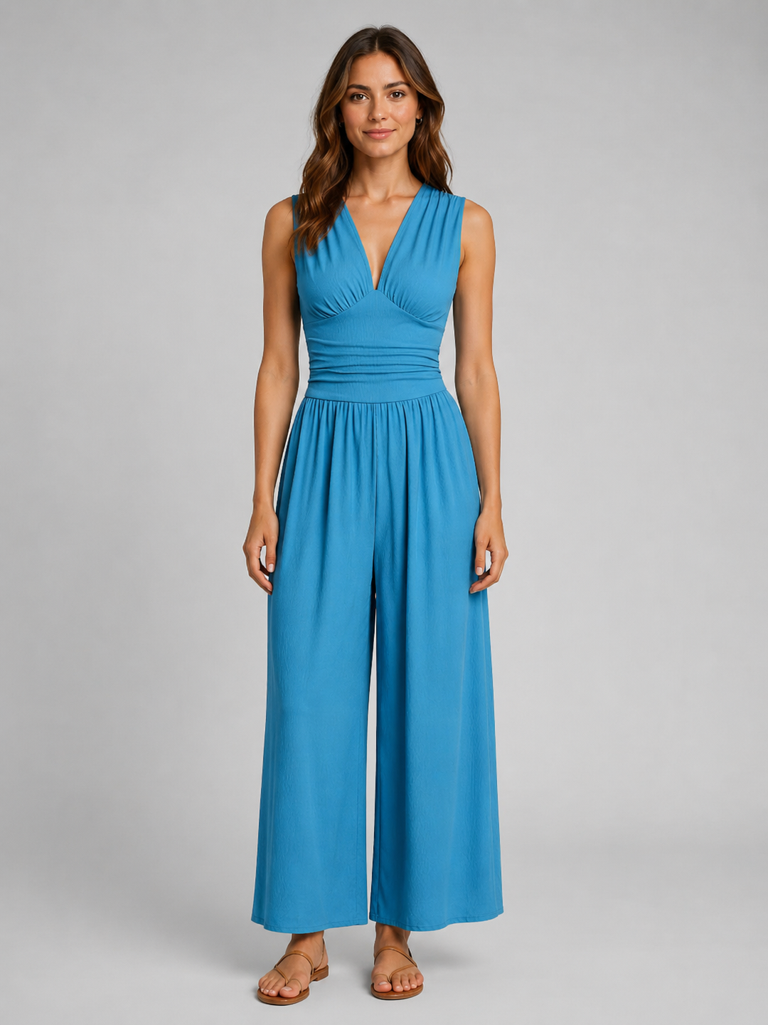 Mia | Ärmelloser Wide-Leg-Jumpsuit
