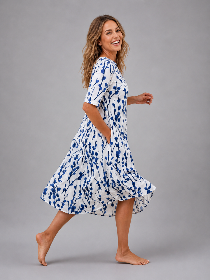 Sarah | Midi-jurk met bloemenprint