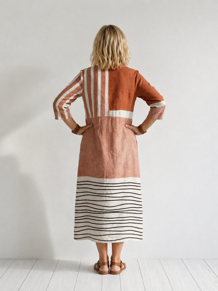 Verena | Gestreepte midi-jurk