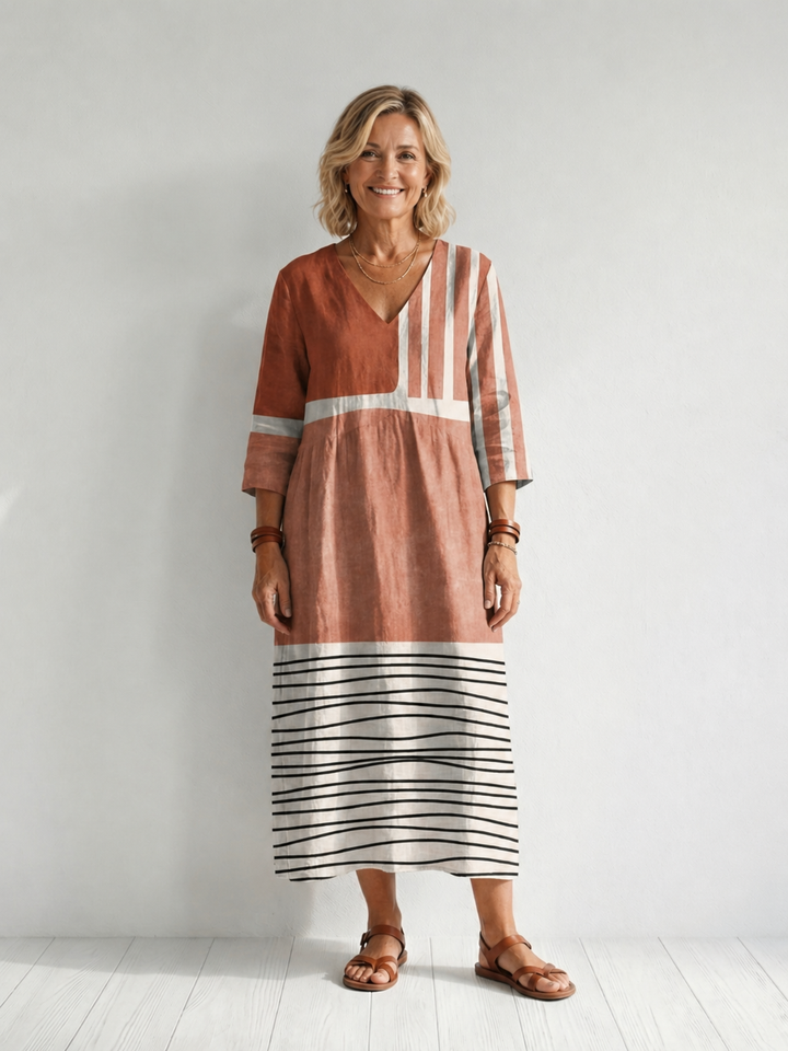 Verena | Gestreepte midi-jurk
