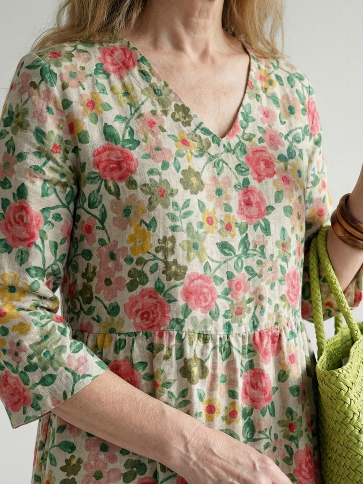 Waltraud | Midi-jurk met bloemenprint