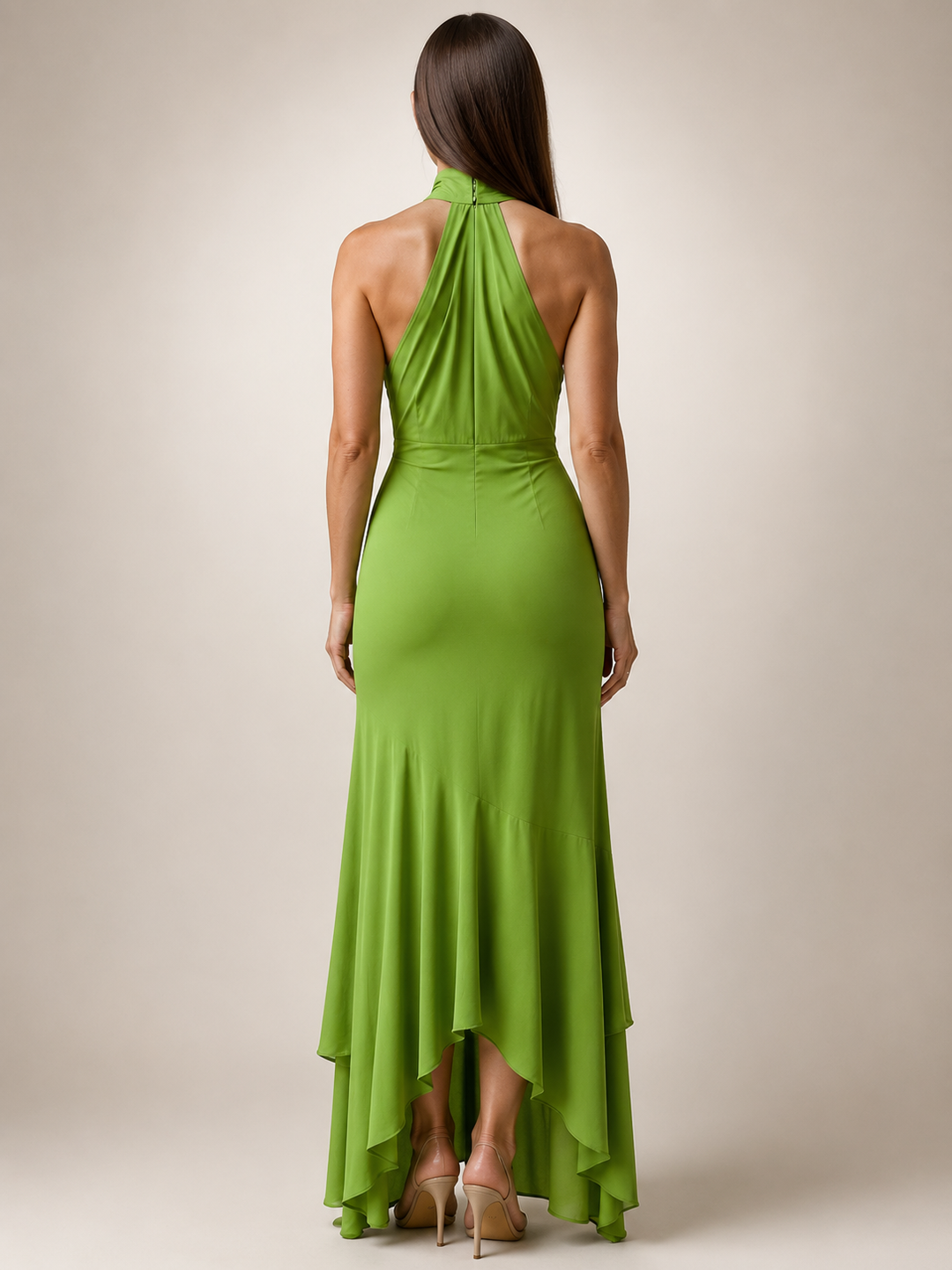 Vera | Drapiertes Midikleid mit Halterneck