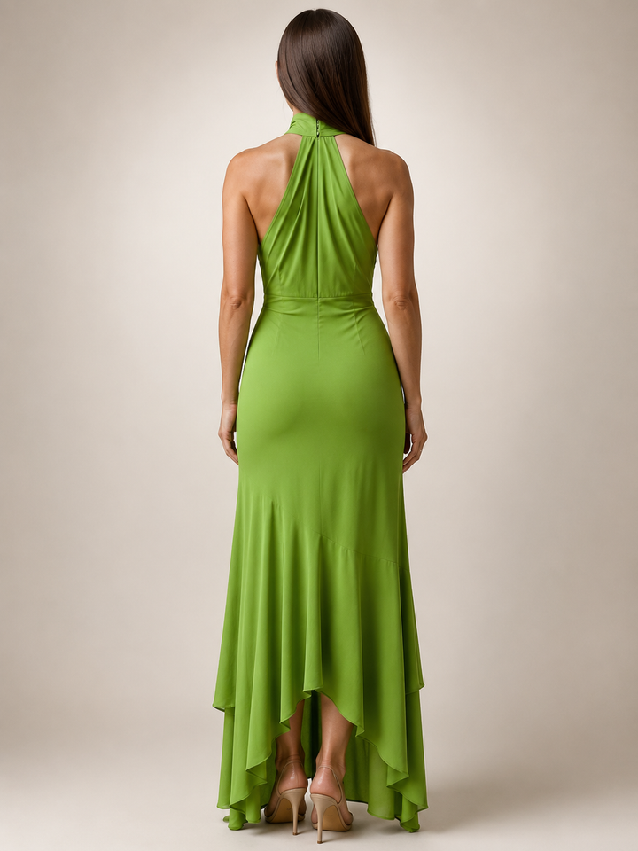 Vera | Drapiertes Midikleid mit Halterneck