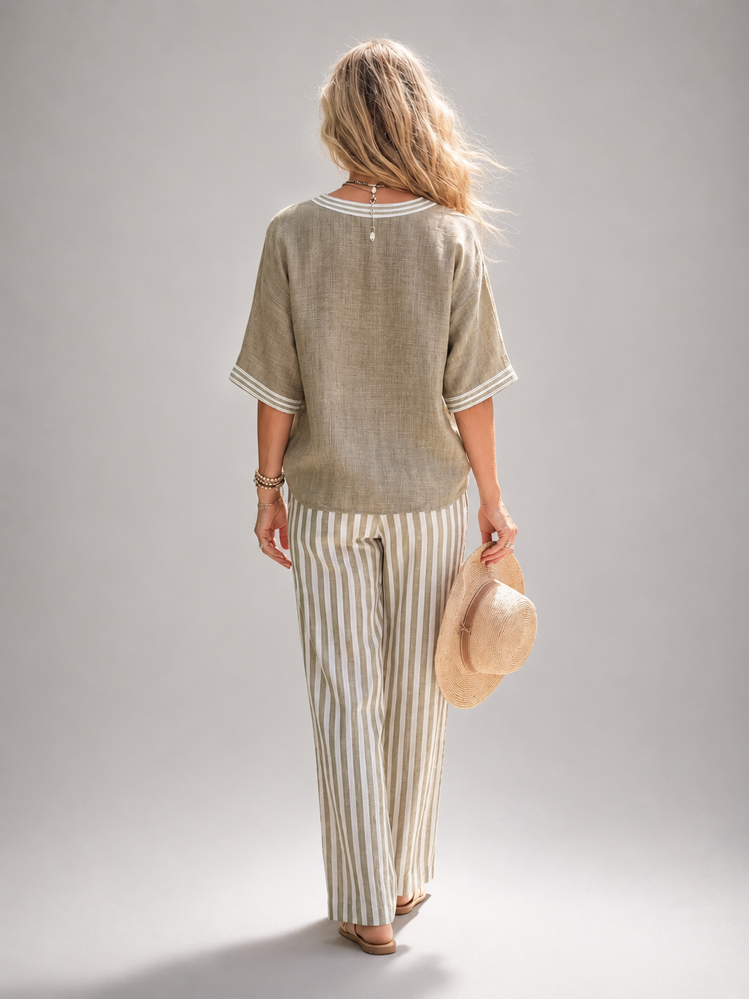 Elara | Contrast-set met V-hals