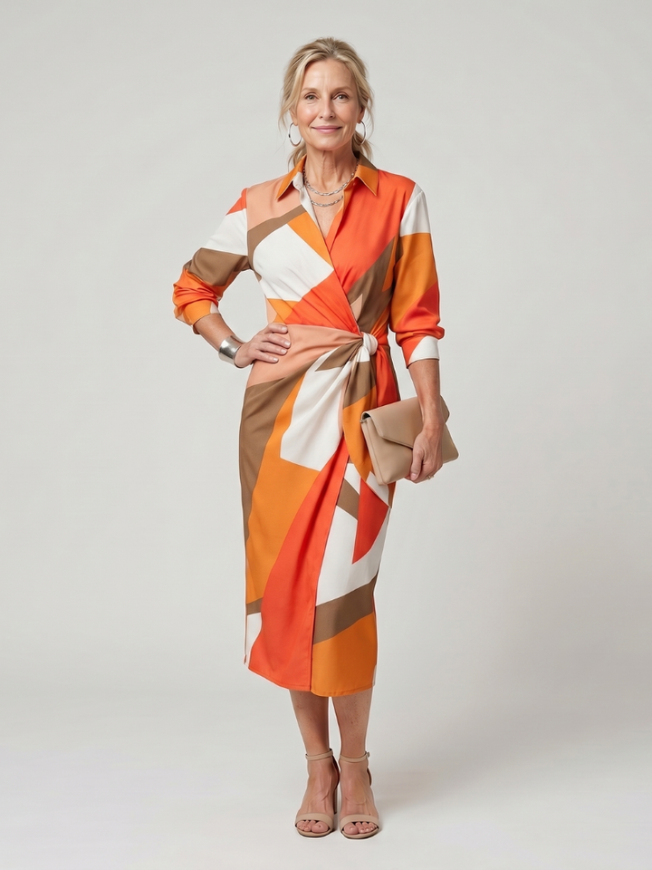 Nora Langärmeliges Wickelkleid – Ansicht 06