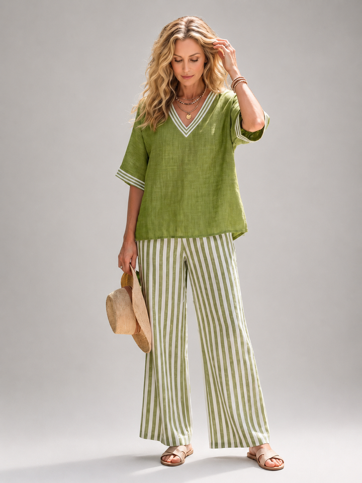 Elara | Contrast-set met V-hals