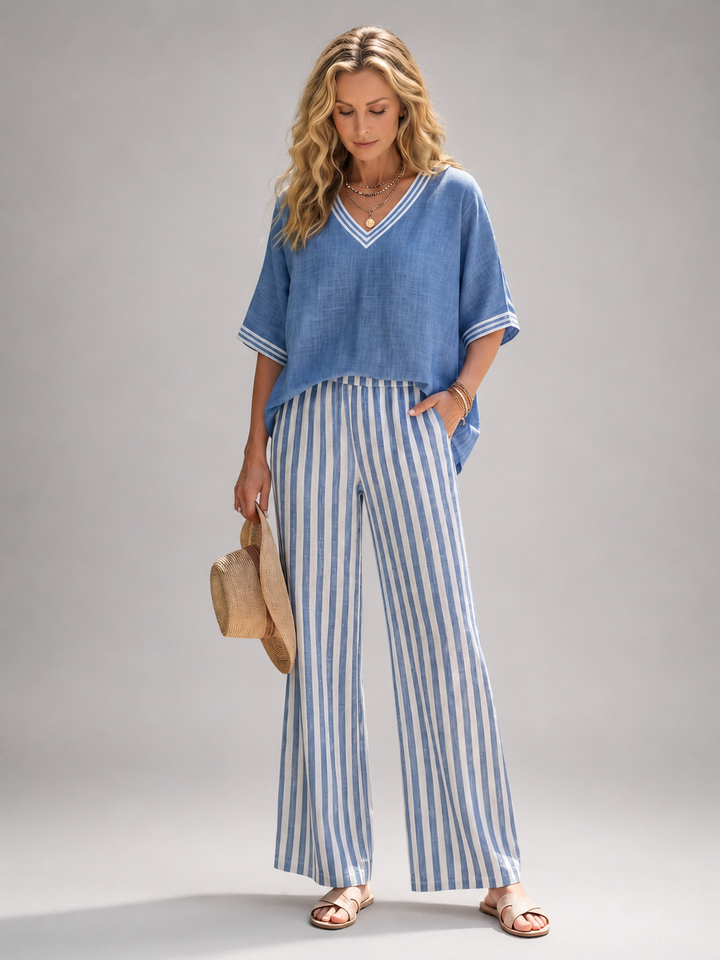 Elara | Contrast-set met V-hals