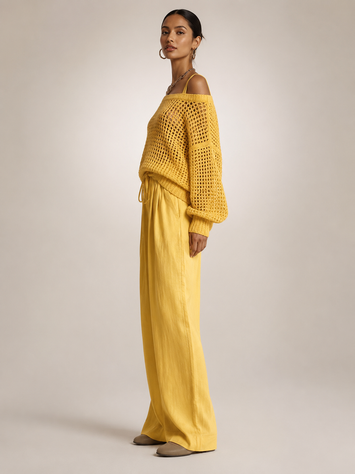 Herta | Off-Shoulder Zweiteiler-Set mit weiter Hose