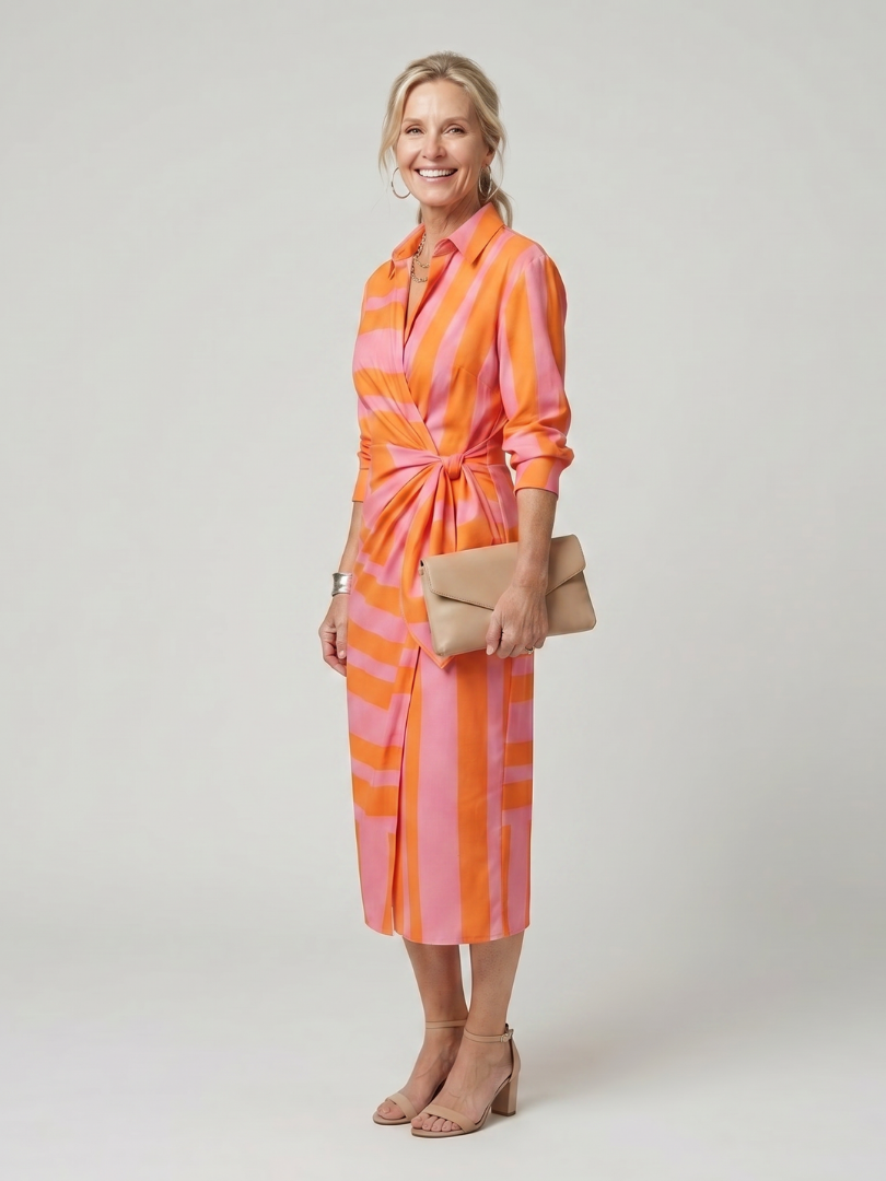 Nora Langärmeliges Wickelkleid – Ansicht 02