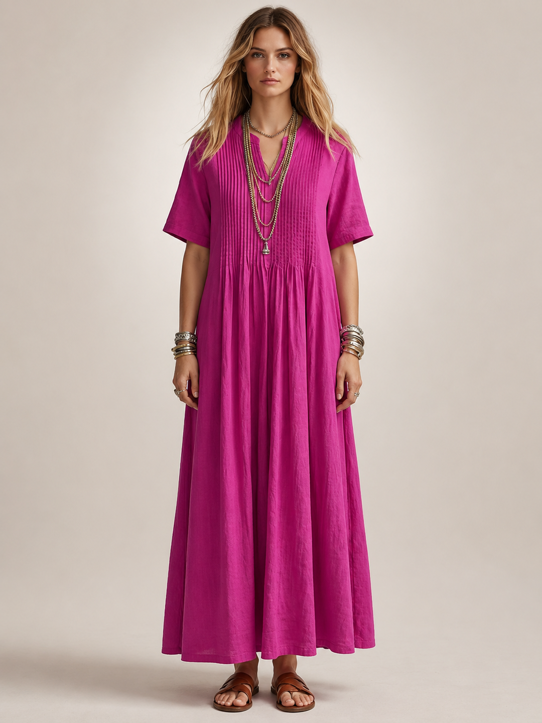 Antje | Elegantes Plisseekleid
