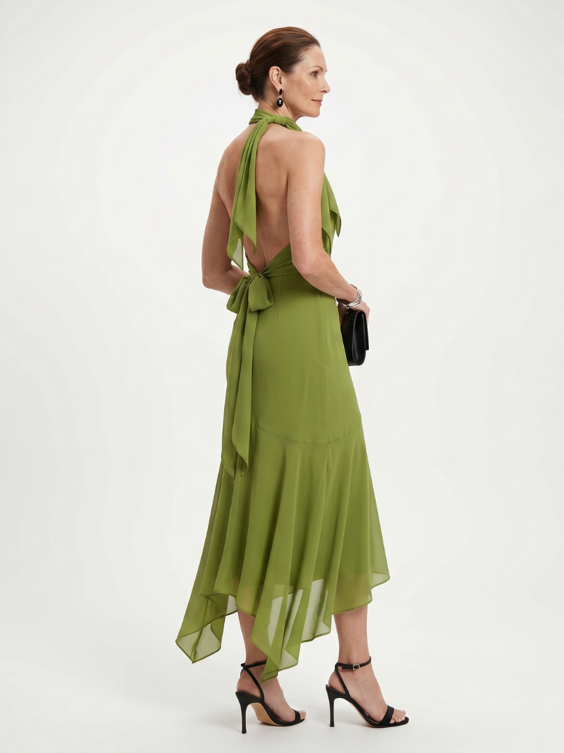 Vera Drapiertes Midikleid Halterneck – Ansicht 04