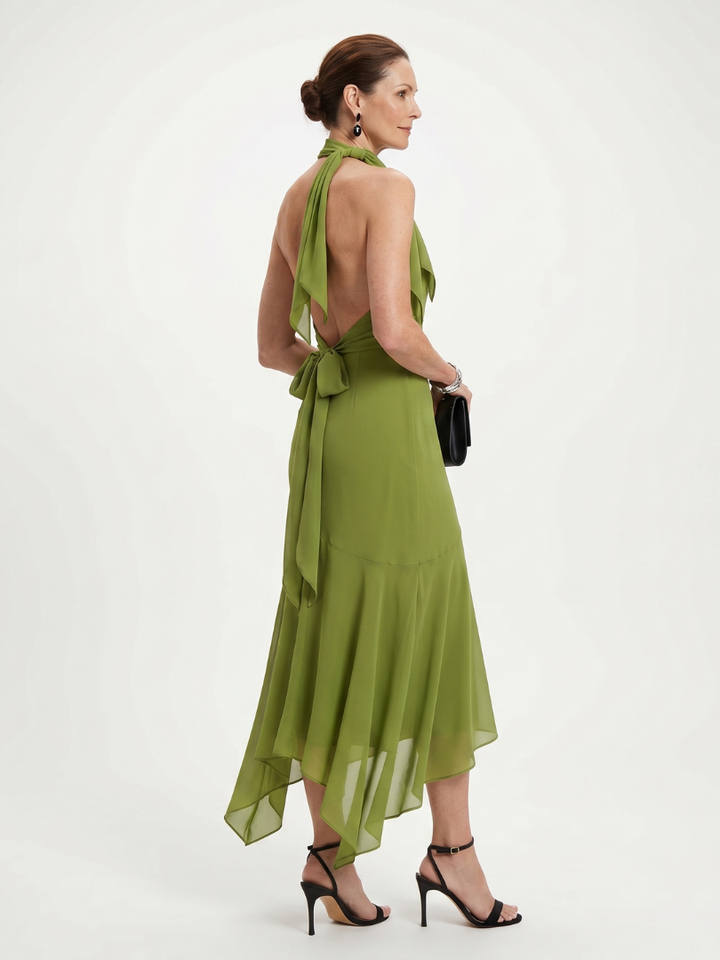 Vera Drapiertes Midikleid Halterneck – Ansicht 04