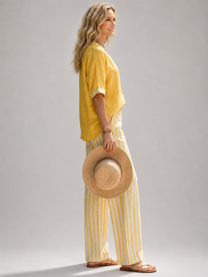 Elara | Contrast-set met V-hals
