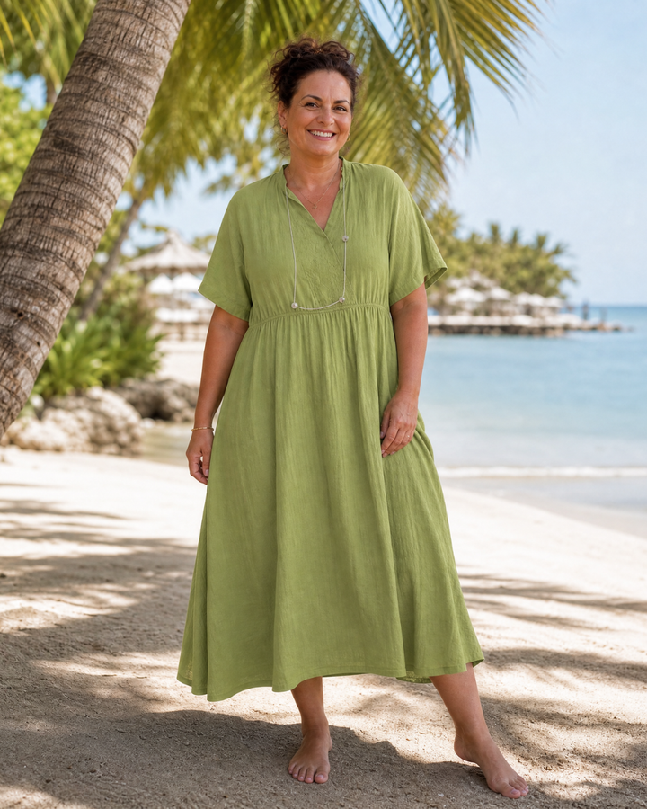 Helene Midikleid mit V-Ausschnitt