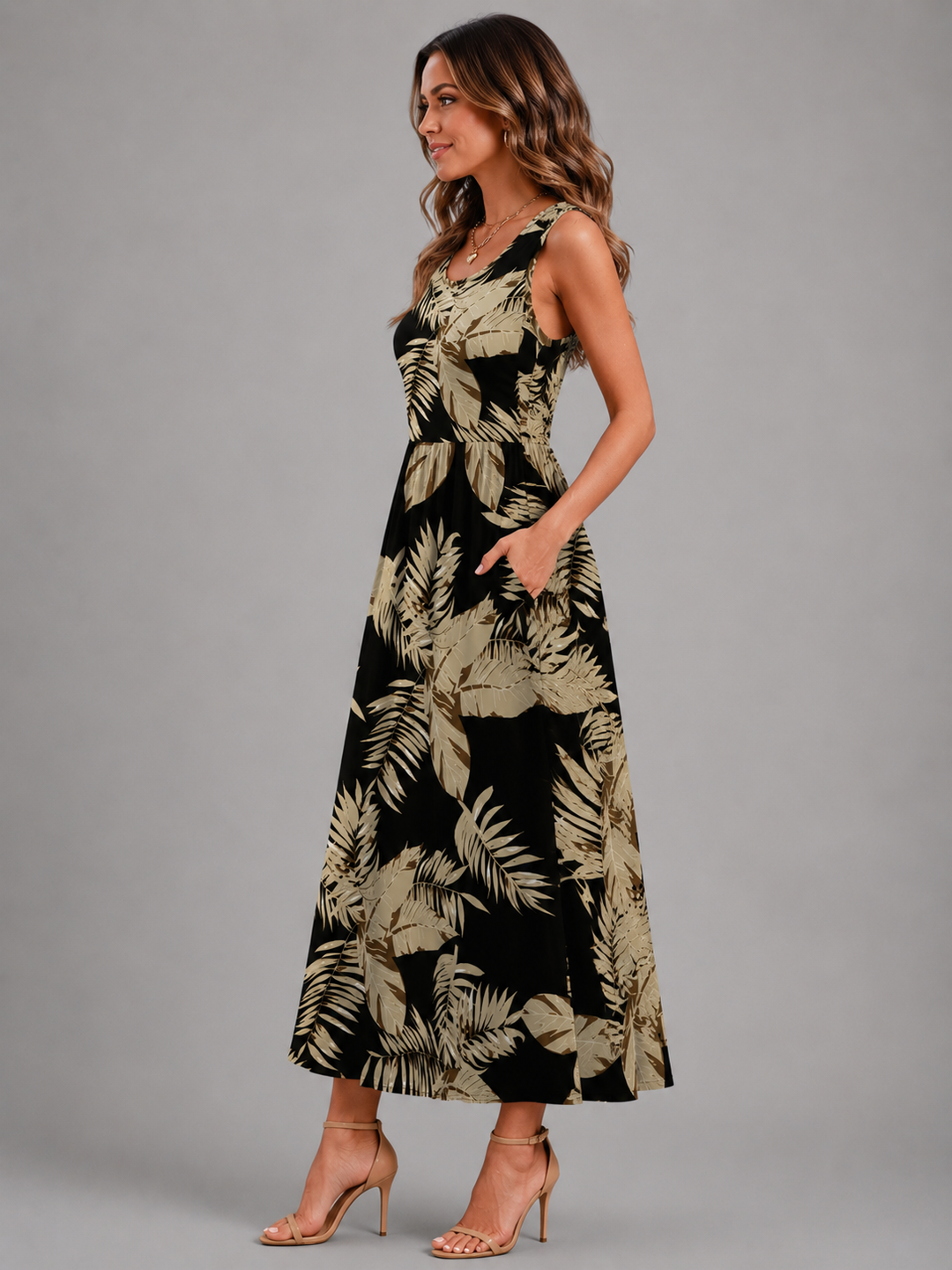 Franziska | Boho Midi-Kleid mit Neckholder